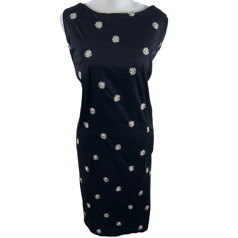 Amanda Smith Woman Black‎ Daisy Embroidered Cotton Sheath Dress Plus Size 20W